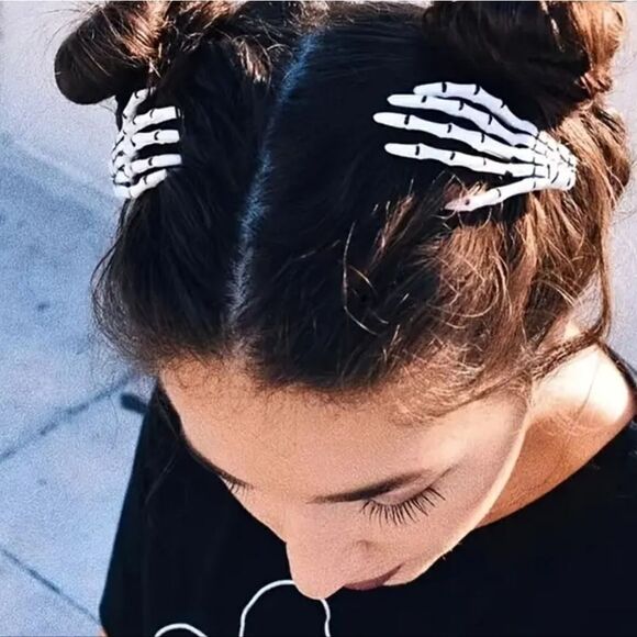 Happy Halloween Skeleton Hands Hair Clips Set of 2! - Picture 2 of 4